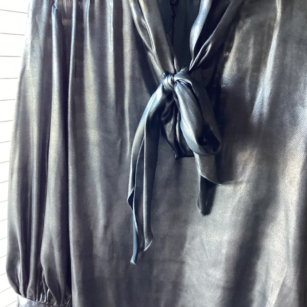 Who What Wear Shimmering Silver Blouse